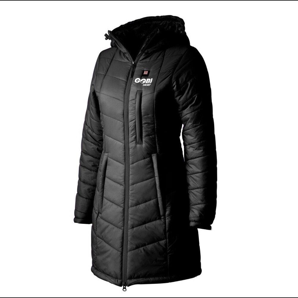 Gobi Heat Black Longline Puffer Jacket Coat Size M